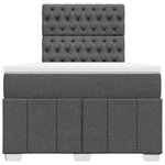 vidaXL Sommier à lattes de lit avec matelas gris foncé 120x190cm tissu