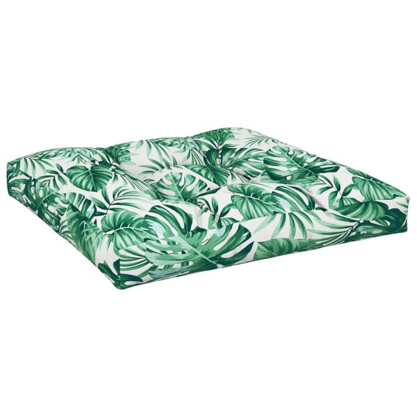 vidaXL Coussin de palette motif de feuilles 80x80x12 cm tissu