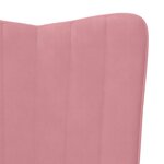 vidaXL Chaise à bascule avec repose-pied Rose Velours