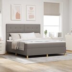 vidaXL Lit à ressorts avec matelas Taupe 180 x 200 cm tissu