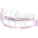 vidaXL Cadre de lit sans matelas 140x190 cm bois massif