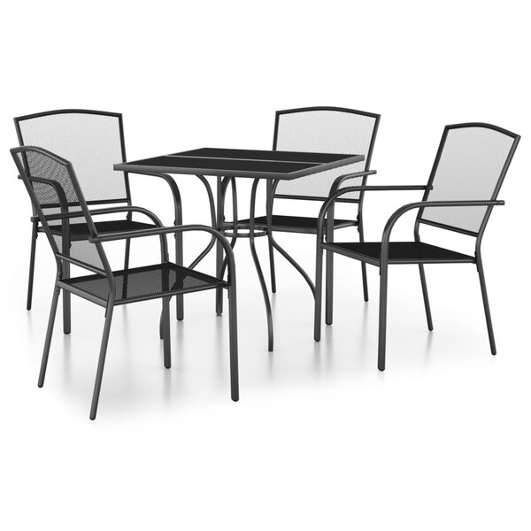 vidaXL Ensemble à manger de jardin 5 Pièces anthracite acier