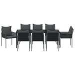 vidaXL Set de salle à manger de jardin 9 pièces avec coussins en poly rattan noir