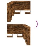 vidaXL Tête de lit de rangement Chêne fumé 75 cm Bois d'ingénierie