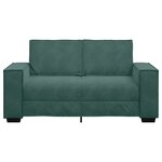 vidaXL Canapé à 2 places Vert foncé 120 cm Velours