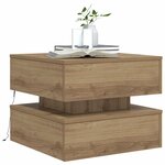 vidaXL Table basse avec lumières LED chêne artisanal 50x50x40 cm