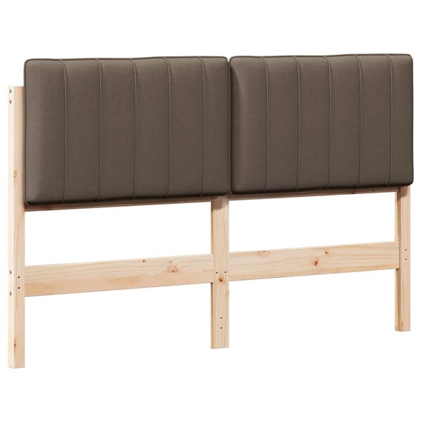 vidaXL Tête de lit capitonnée Marron et Taupe 135 cm Pin massif