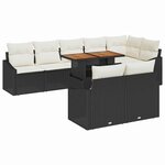 vidaXL Ensemble de canapé de jardin avec coussin 9 Pièces Noir et Crème