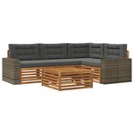 vidaXL Ensemble de canapés d'extérieur 5 pc Naturel et Anthracite