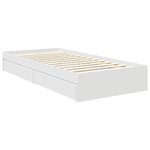 vidaXL Lit de Rangement Blanc 90 x 200 cm Bois d'ingénierie