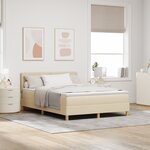 vidaXL Lit avec sommier en crème 140x190 cm en tissu