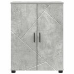 vidaXL Cabinet de salle de bain avec porte Gris béton 60 x 35 x 80 cm