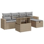 vidaXL Salon de jardin avec coussins 6 Pièces beige résine tressée