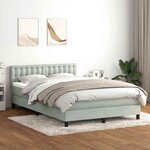 vidaXL Sommier à lattes de lit et matelas gris clair 160x210cm velours