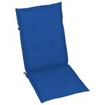 vidaXL Chaises de jardin lot de 4 avec coussins bleu royal Bois teck
