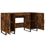 Bureau table poste de travail meuble d'ordinateur informatique étude chêne fumé 140 x 50 x 75 cm bois d'ingénierie brun 02_0023584