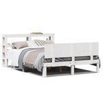 vidaXL Cadre de lit avec tête de lit blanc 160x200 cm bois pin massif