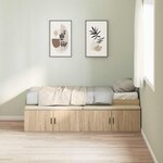 vidaXL Cadre de lit avec rangement Chêne sonoma 100 x 200 cm