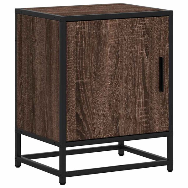 vidaXL Table de chevet chêne marron 40x31x50cm bois d'ingénierie métal
