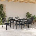 vidaXL Ensemble de salle à manger pour jardin 7 Pièces Anthracite Acier