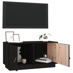vidaXL Meuble TV Noir 80x34x40 cm Bois de pin massif