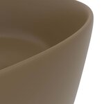 vidaXL Lavabo rond de luxe Crème mat 40x15 cm Céramique