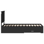 vidaXL Cadre de lit Noir et argent 70 x 190 cm Bois d'ingénierie