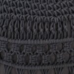 vidaXL Pouf fait à la main en macramé Anthracite 45x30 cm Coton