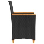 vidaXL Chaises de jardin coussins lot de 2 noir résine tressée et bois