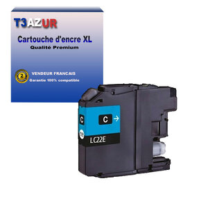 T3AZUR - Cartouche compatible avec Brother MFC-J5920DW LC22E XL Magenta