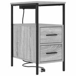 vidaXL Cabinet de chevet avec tiroir 2 Pièces Gris Sonoma 30 x 48 x 61 cm