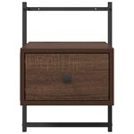 vidaXL Table de chevet murale 2 Pièces chêne marron 35x30x51 cm