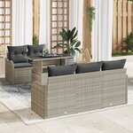 vidaXL Ensemble de canapés de jardin de 6 pièces avec coussins gris clair  rotin polyéthylène
