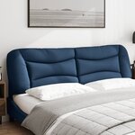 vidaXL Coussin de tête de lit Hvar bleu 180 cm tissu