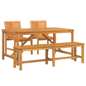 vidaXL Ensemble de salle à manger pour jardin 4 Pièces Marron