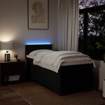 vidaXL Sommier à lattes de lit avec matelas Noir 100x200 cm Tissu