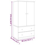 vidaXL Garde-robe ALTA blanc 90x55x170 cm bois massif de pin