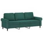 vidaXL Ensemble de canapés 3 Pièces avec coussins Vert foncé Velours