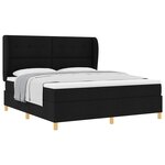 vidaXL Lit à ressorts avec matelas Noir 200 x 180 cm tissu