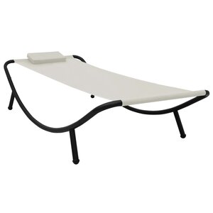 vidaXL Lit de jardin crème 200x90 cm acier