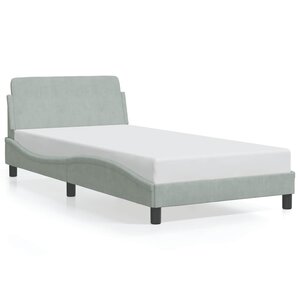 vidaXL Cadre de lit Dover gris clair 100x190 cm velours