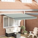 vidaXL Auvent Rétractable Vert et blanc 350 x 250 cm