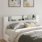 vidaXL Armoire tête de lit avec LED blanc 200x16 5x103 5 cm