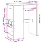 vidaXL Table de bar avec étagères chêne fumé bois d'ingénierie