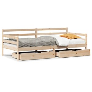 vidaXL Lit de jour avec tiroirs sans matelas 90x190 cm bois massif
