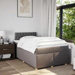 vidaXL Sommier à lattes de lit avec matelas taupe 120x190 cm tissu