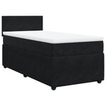 vidaXL Sommier à lattes de lit et matelas Noir 80x200 cm Velours