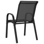 vidaXL Chaises empilables de jardin lot de 4 Noir Tissu textilène
