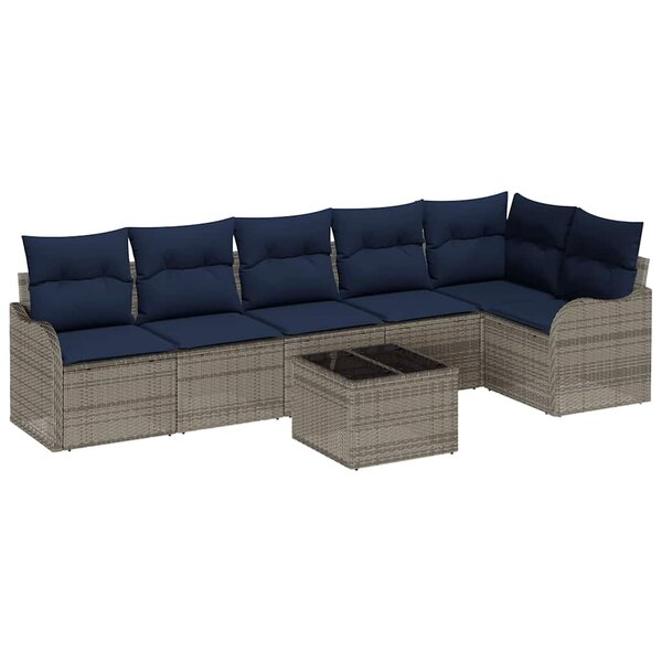 vidaXL Ensemble de canapé de jardin Gris polyrotin