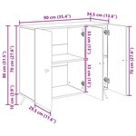 vidaXL Buffet Bois ancien 89 x 34 5 x 80 cm Bois d'ingénierie